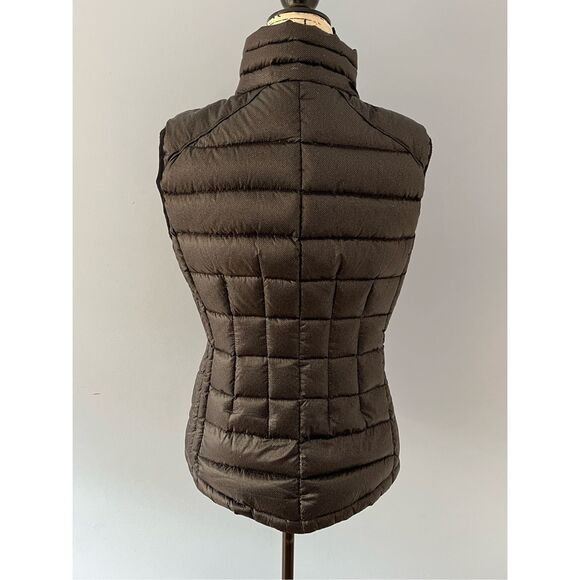 Michael Michael Kors Women’s Size M Dark Gray Puffer Vest Jacket Full Zip Gold - Picture 11 of 11